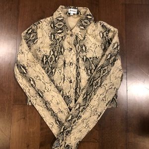 Revolve Superdown Cropped Hunter Snake Jacket